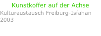 Kunstkoffer auf der Achse